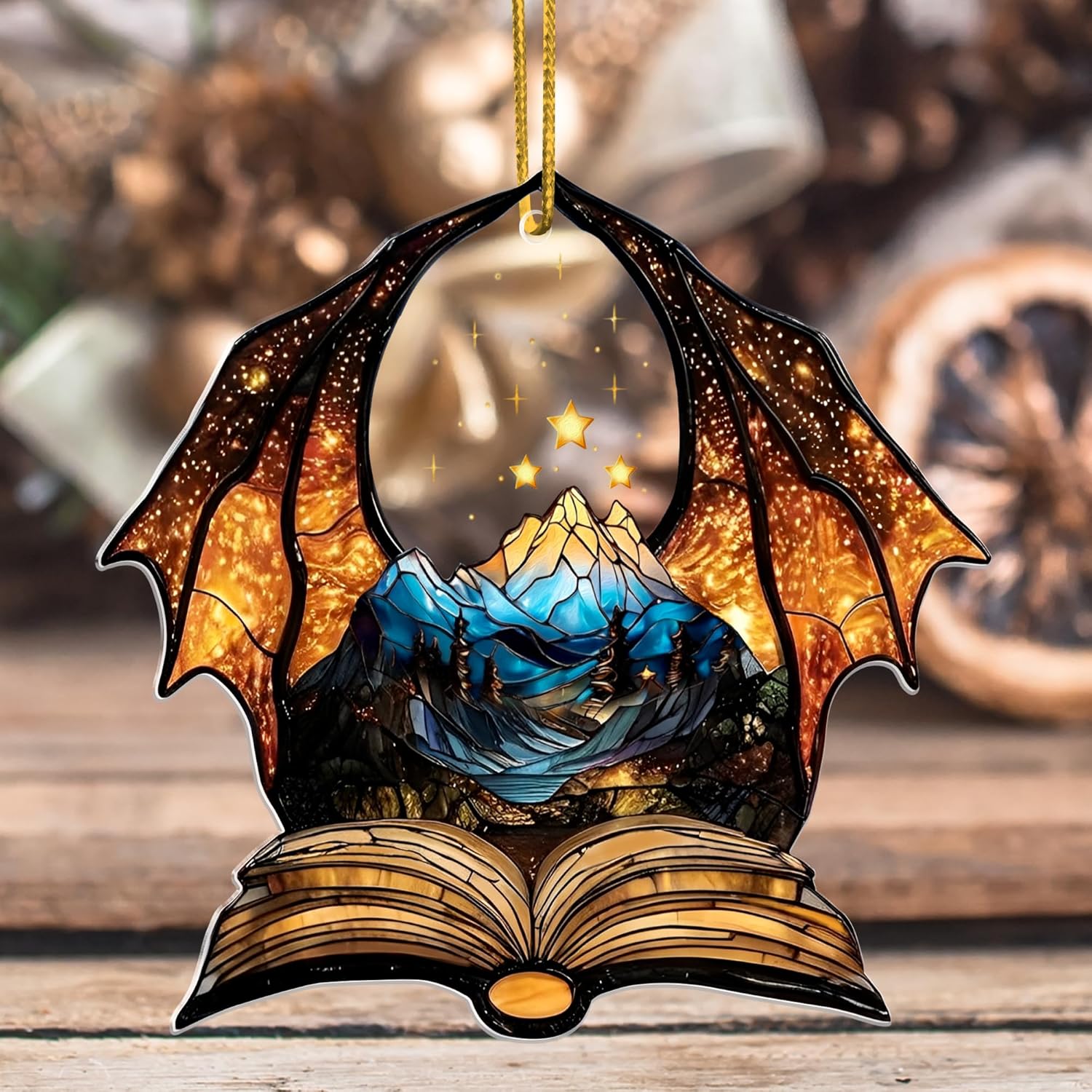 Book Dragon Ornament for Book Lovers and Fantasy Fans