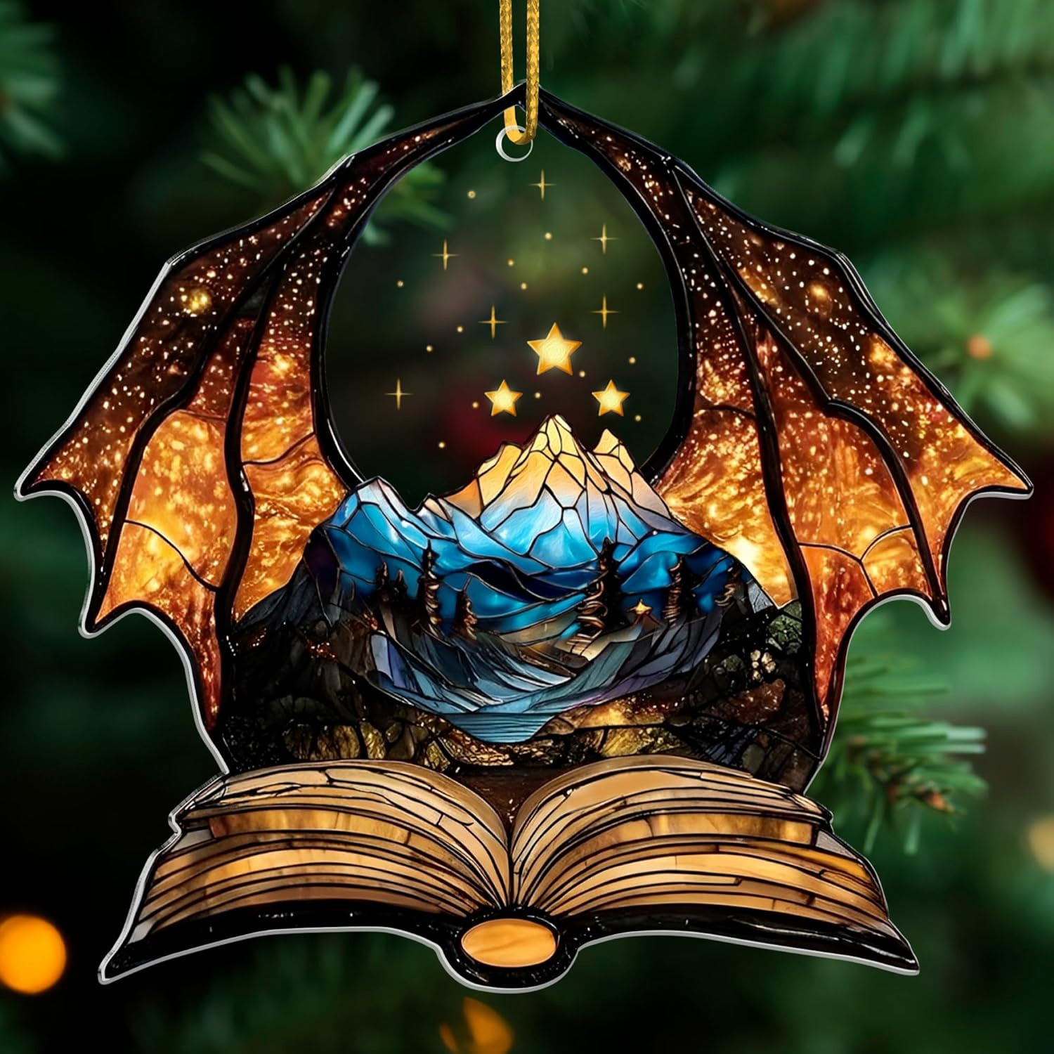 Book Dragon Ornament for Book Lovers and Fantasy Fans
