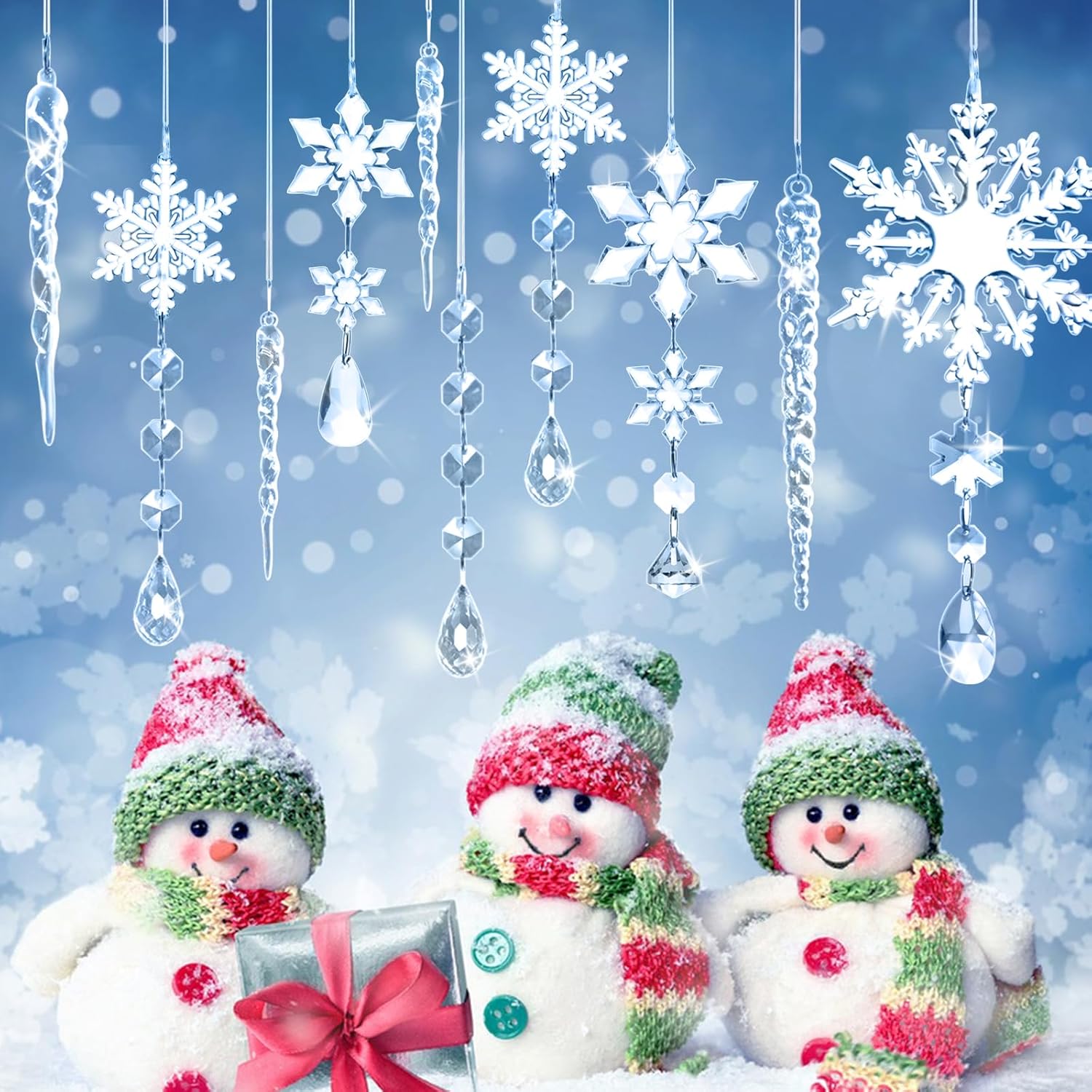 20 Pack Crystal Christmas Ornaments for Tree Decorations