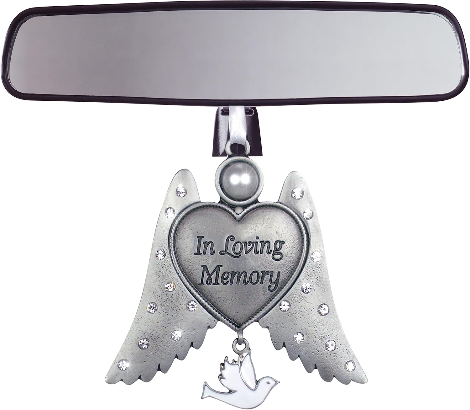 Sympathy Gift Angel Wings Ornament with Heart Engraving
