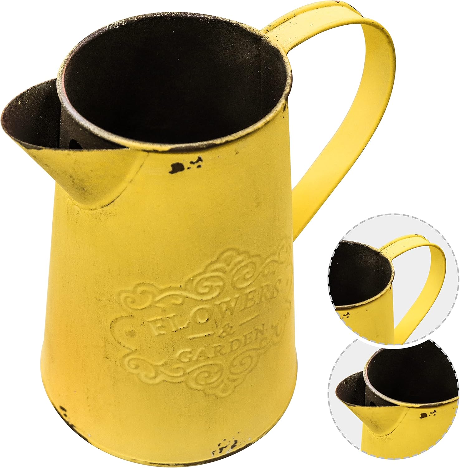 MISIXILE Rustic Country Metal Vase 75 Inches Yellow