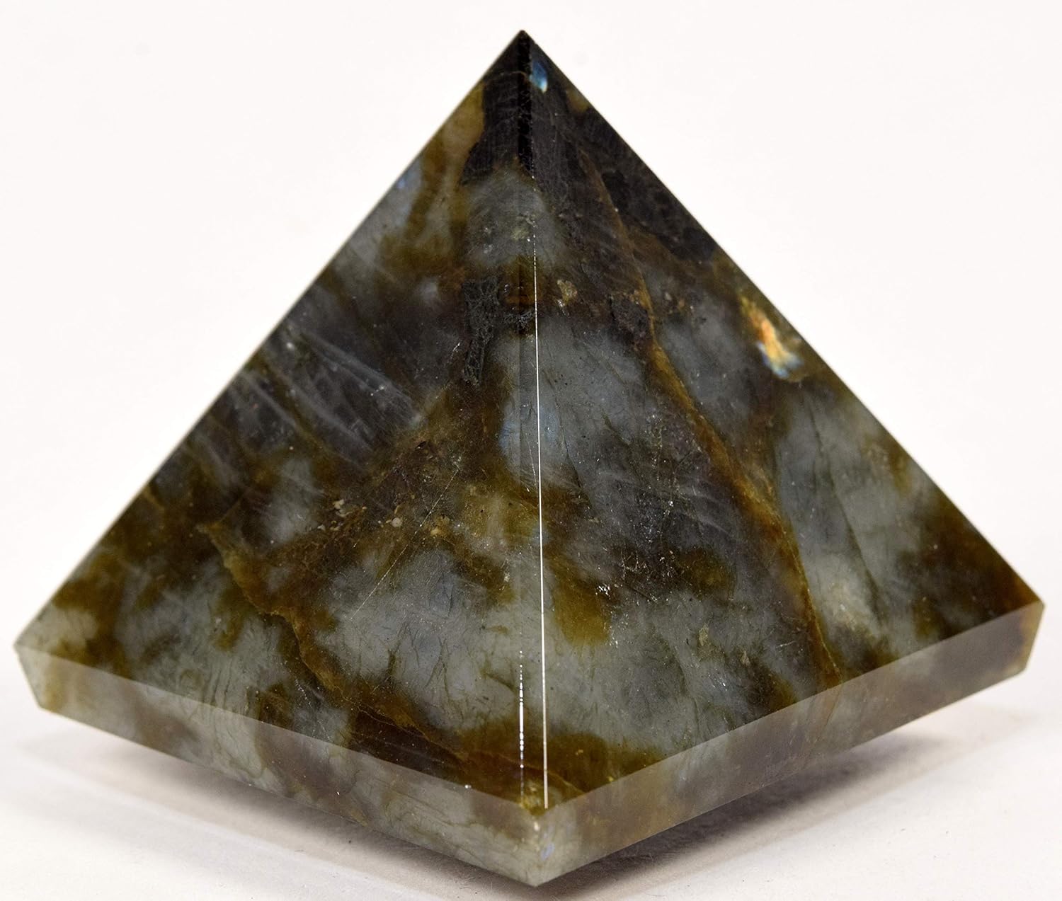 HC Set 22 Labradorite Pyramid Natural Clear Quartz Cabochon
