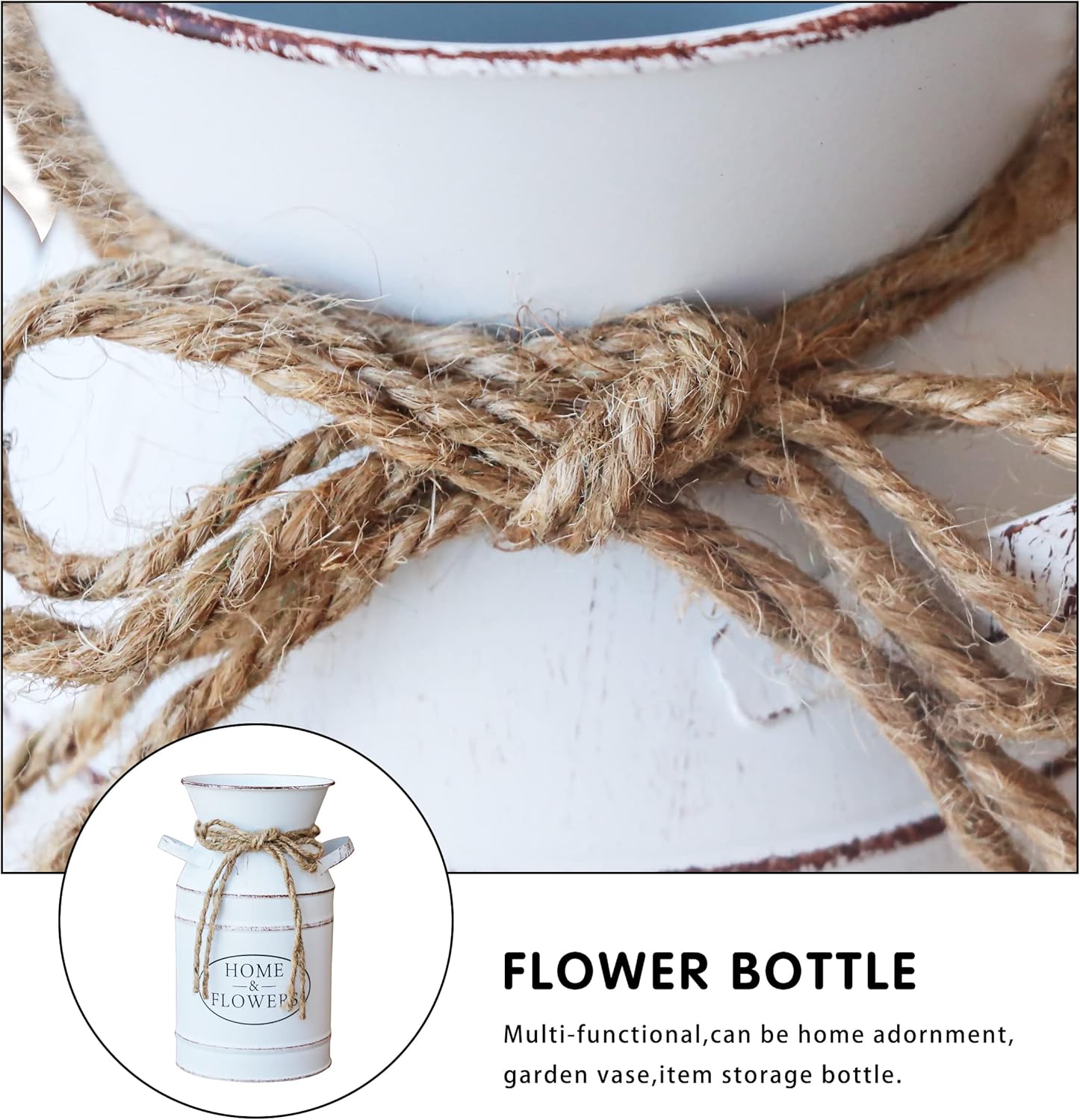 MISIXILE Rustic Farmhouse Vase Galvanized Milk Can