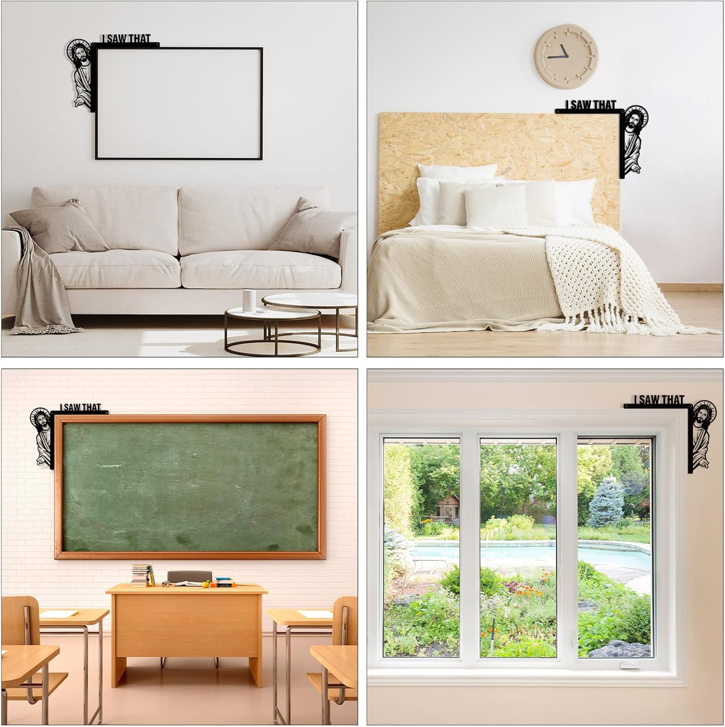 Blulu Creative Door Corner Decor Religious Bless This Home Metal Sign