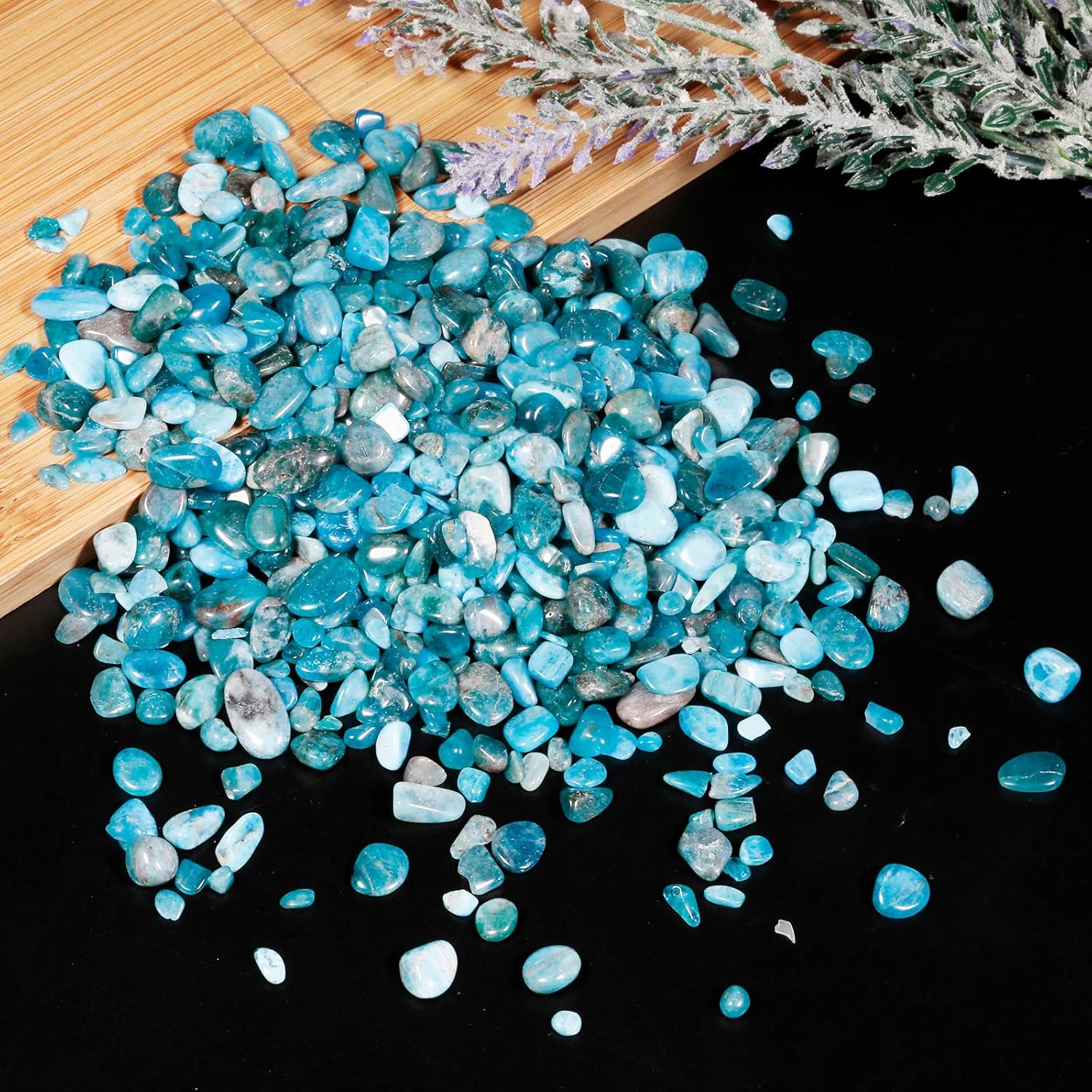 Rockcloud Blue Apatite Crystal Chips for Jewelry and Decoration