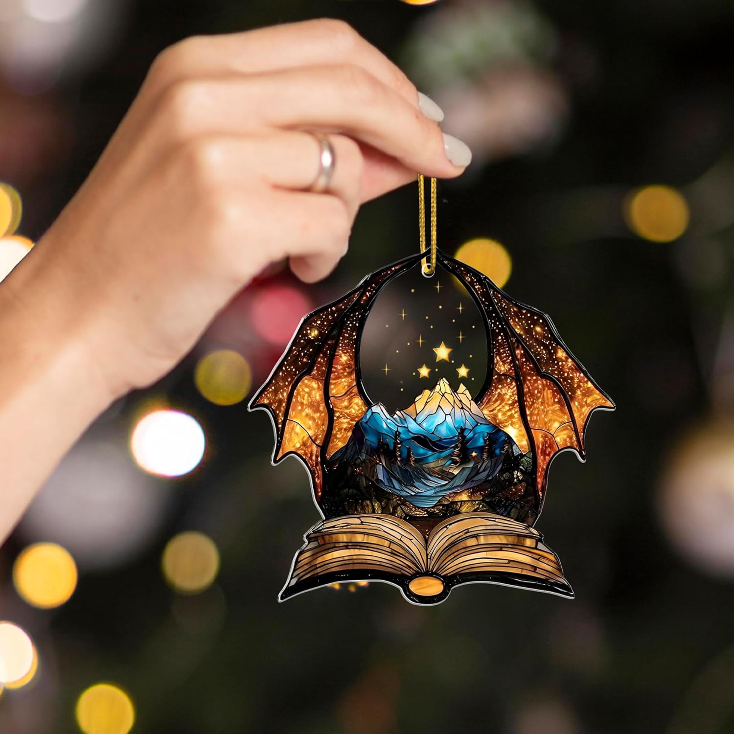 Book Dragon Ornament for Book Lovers and Fantasy Fans