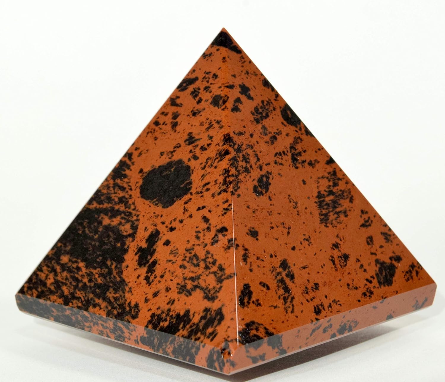 HQRP HC Set 63mm Red Mahogany Obsidian Pyramid with Clear Quartz Cabochon