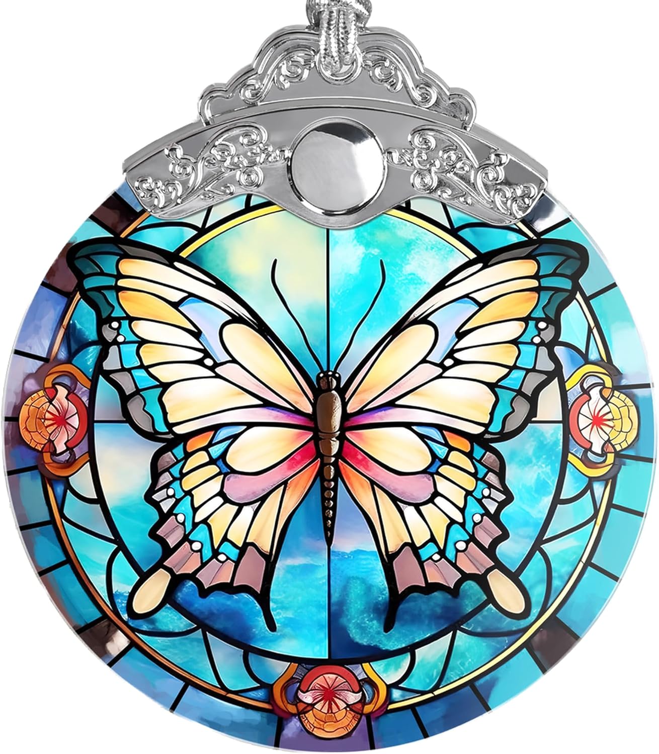 Butterfly Christmas Tree Ornament - 3 Inch Glass Decor