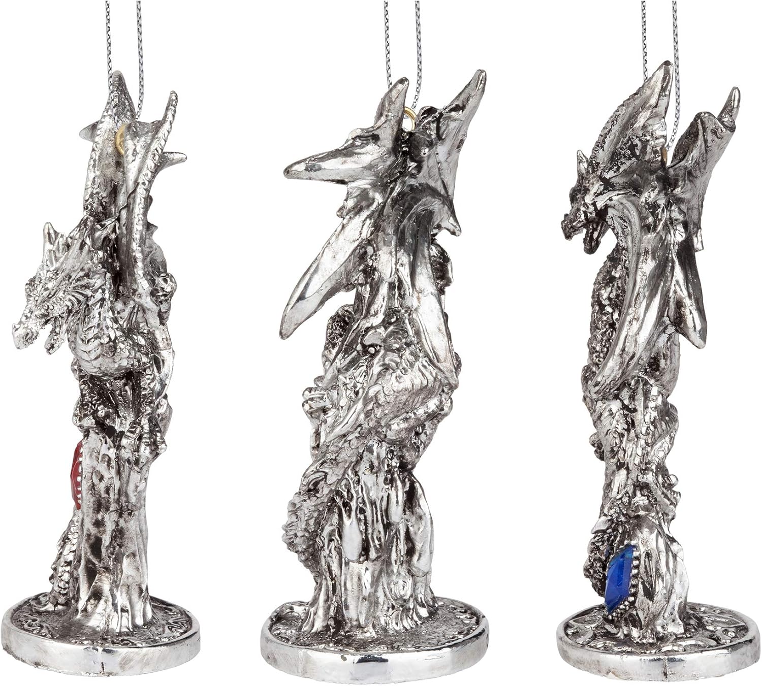 Design Toscano 3 Dragons Holiday Gemstone Ornament Set