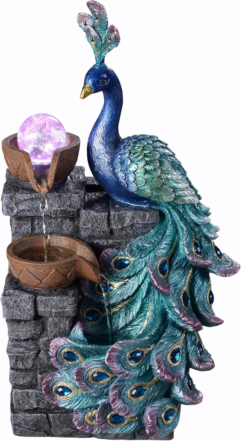 Tabletop Water Fountain with LED Color Changing Globe