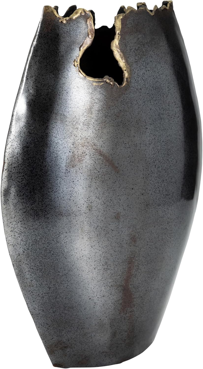 Sagebrook Home Modern Metal Vase 14 Inch Black
