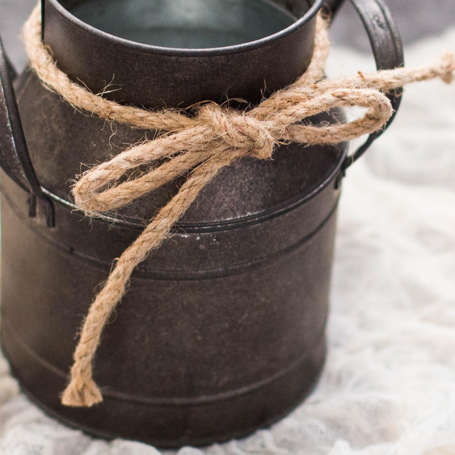 Rust Paint Flower Vase Rustic Metal Milk Can Bucket Decor