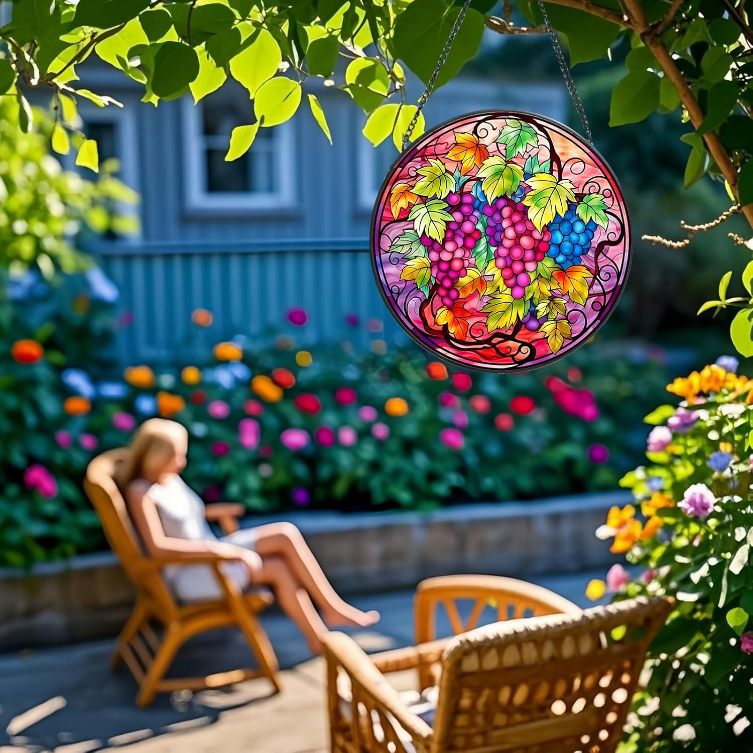 Stained Glass Window Hanging Suncatcher - Fruit Design 8 x 20cm