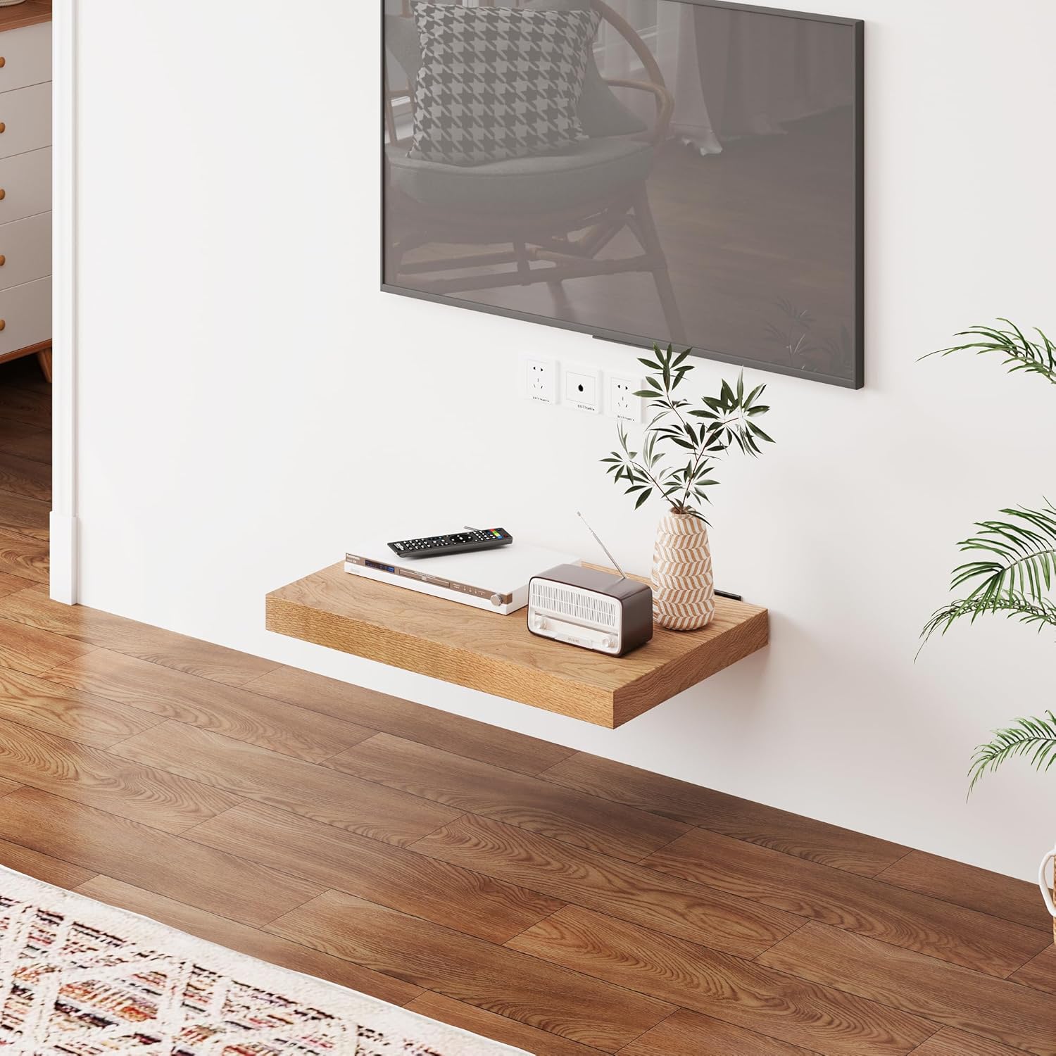 Solid Oak Floating Shelves 16x10 Inch Heavy Duty