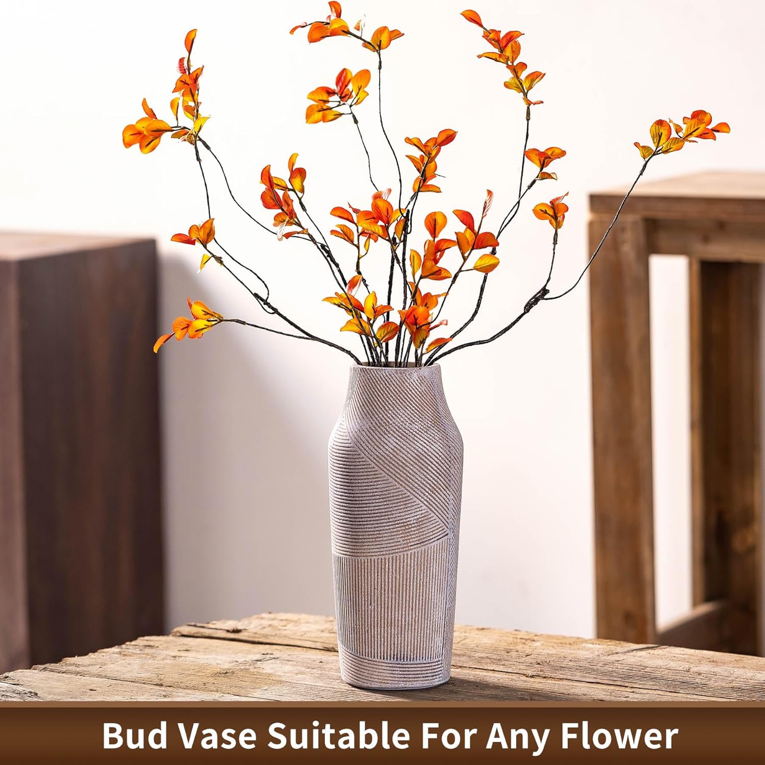 Vintage Ceramic Flower Vase 96 Inch Farmhouse Decor