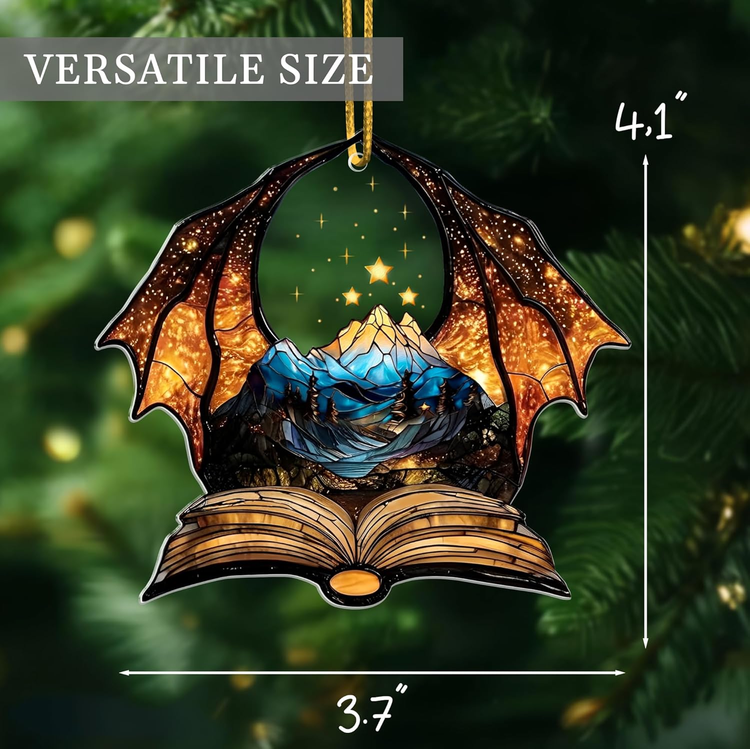 Book Dragon Ornament for Book Lovers and Fantasy Fans