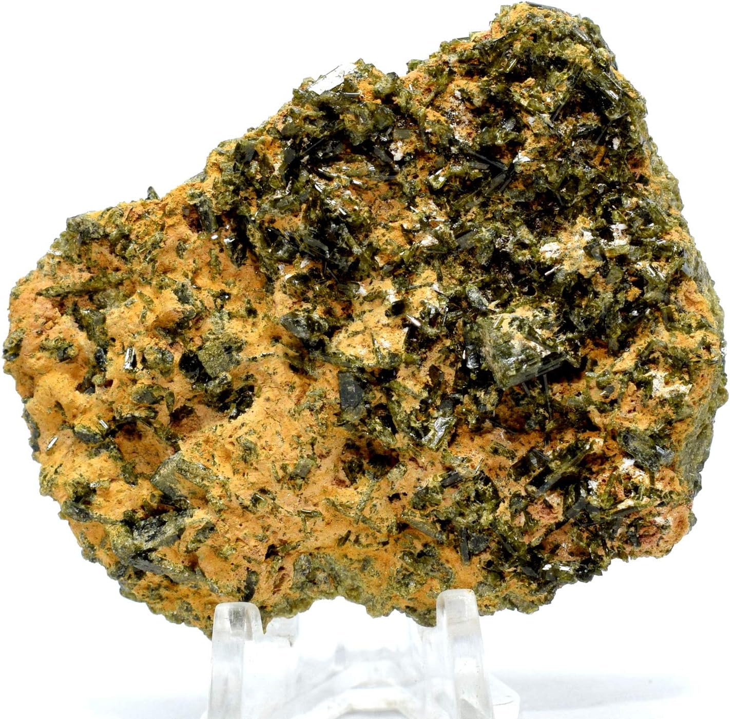 61mm Pistacite Green Epidote Crystal Cluster - Natural Collectible Mineral Specimen from Peru