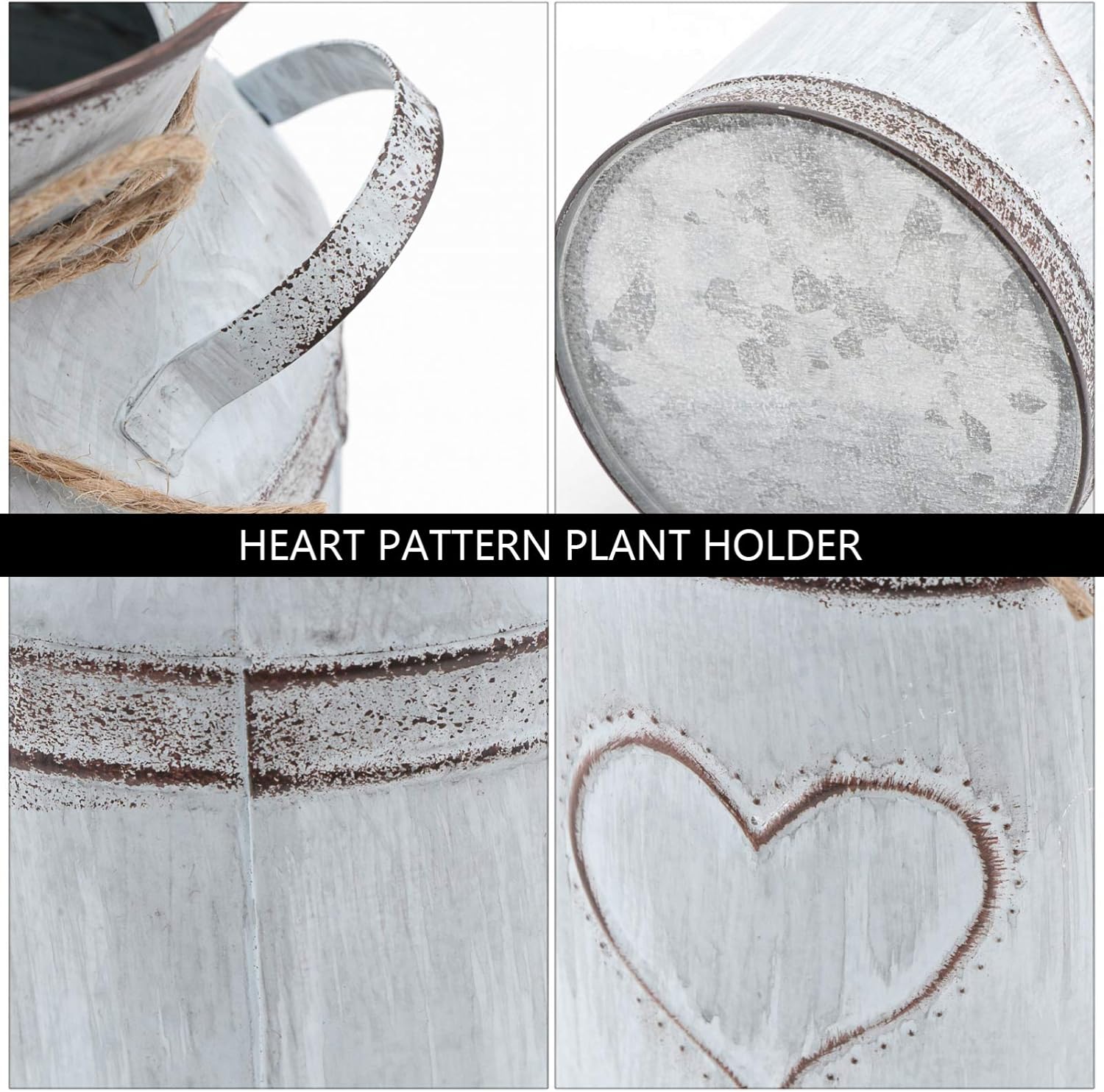 IMIKEYA Vintage Metal Flower Vase for Rustic Home Decor