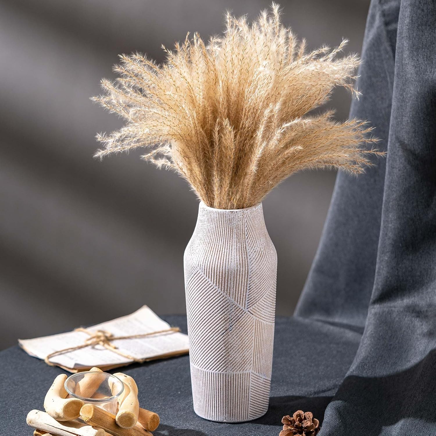 Vintage Ceramic Flower Vase 96 Inch Farmhouse Decor