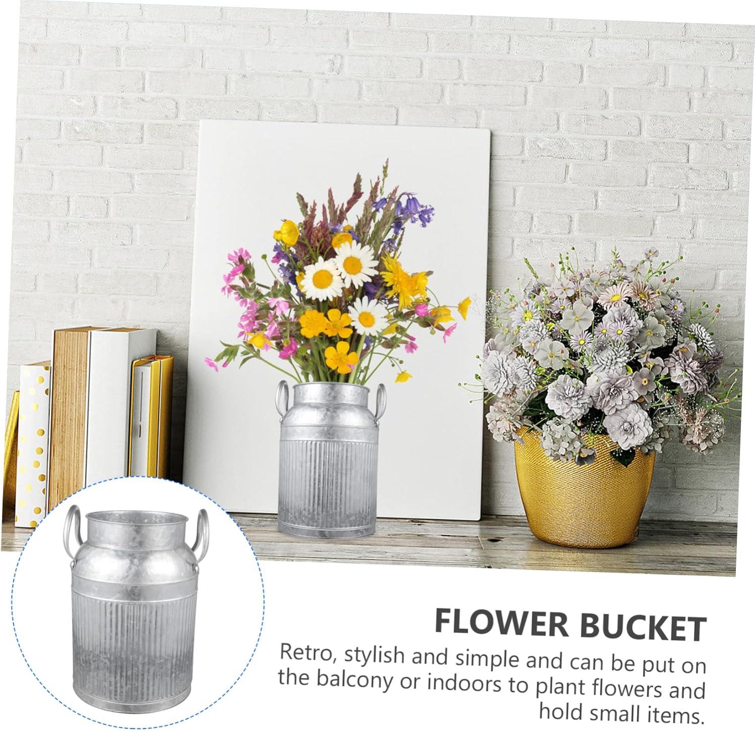 Healifty Milk Jug Flower Pot with Handle