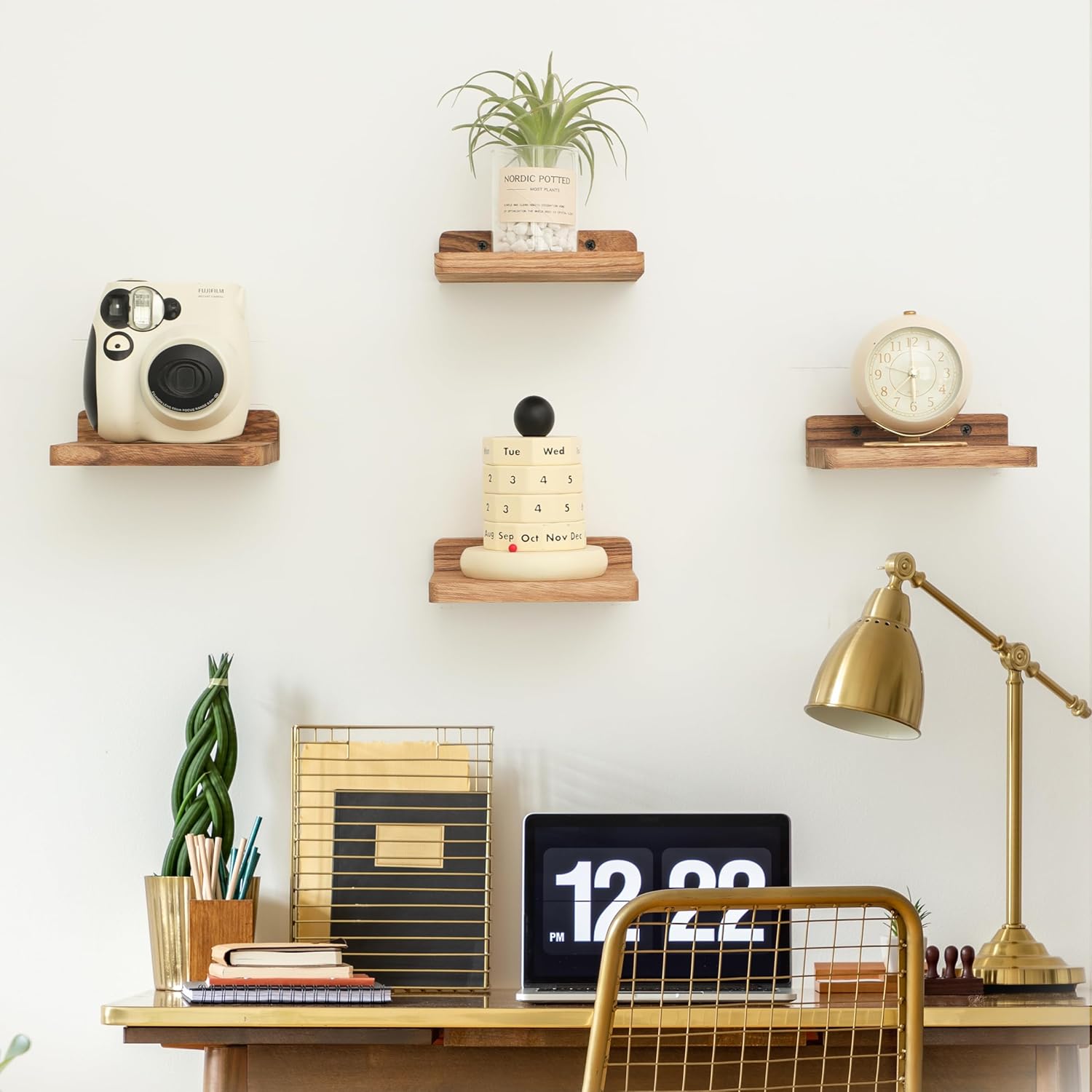 NIUBEST Small Floating Shelf - 5x6 Inch Set of 3