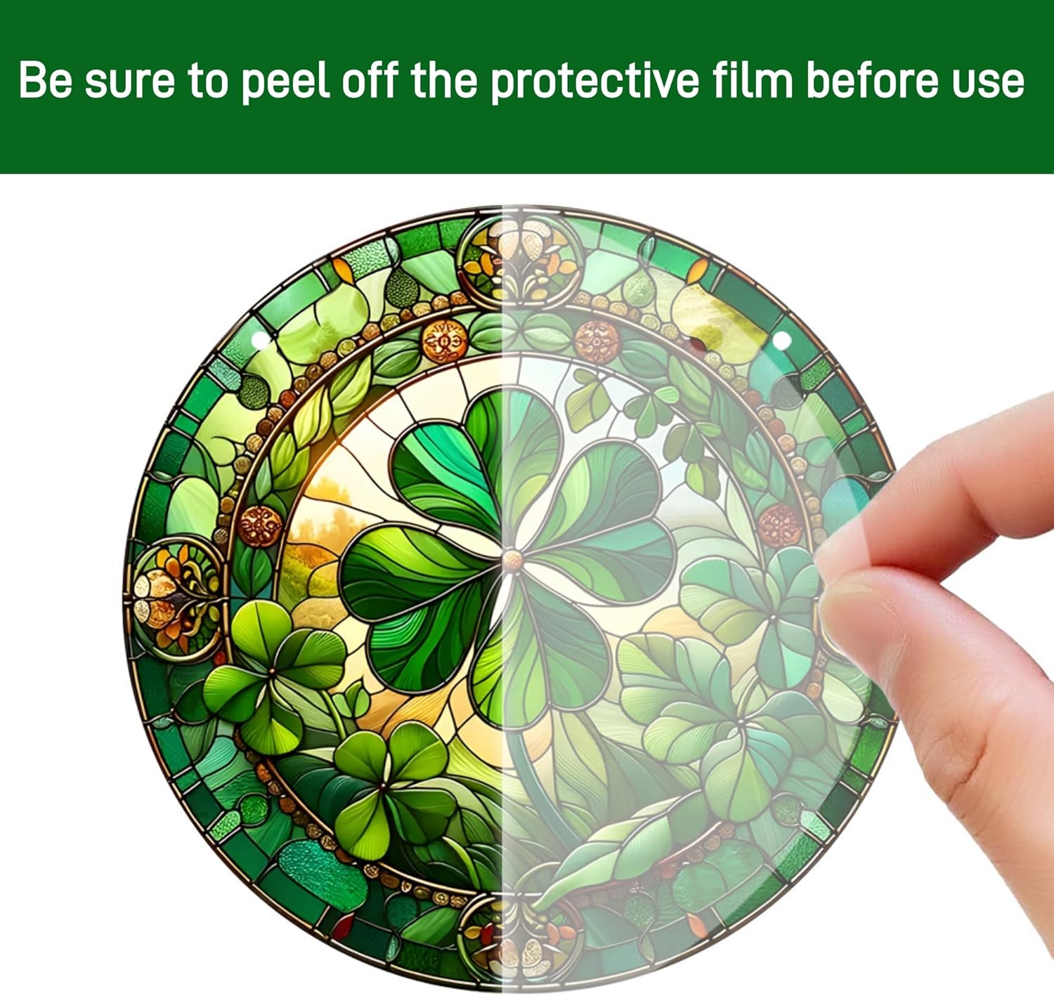 2 Pack Lucky Irish Shamrock Gift St Patricks Day Ornament Good Luck Hanging Decor