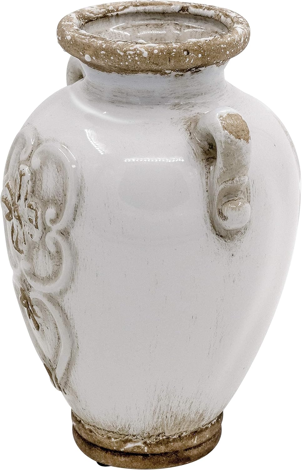 White Vintage Ceramic Vase - 67 Inch Height
