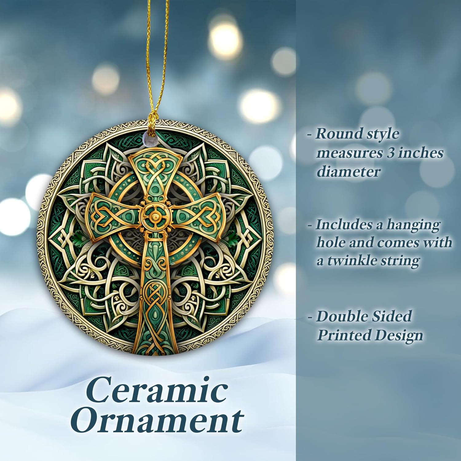 SunSky Gallery Irish Trinity Celtic Cross Ornament