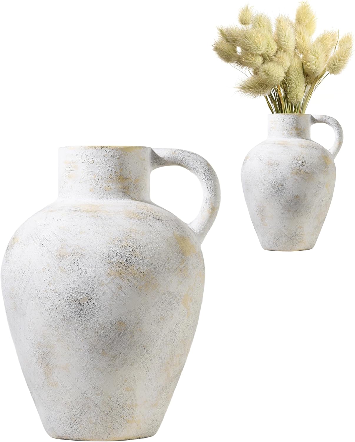UPWOIGH 12in Tall Vintage Handle Ceramic Vase