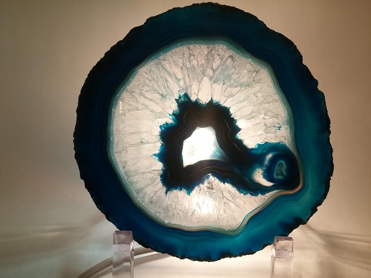 Brazilian Agate Geode Slice 6-7 Inch Green