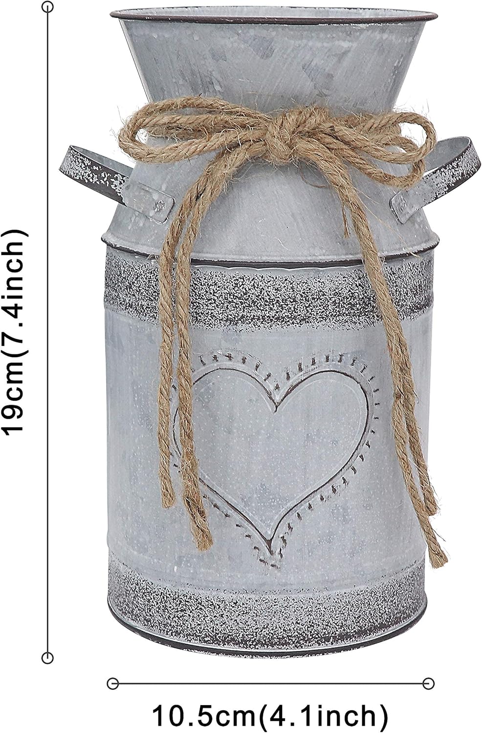 Farmhouse Rustic Flower Vase with Heart Design 75 Inch