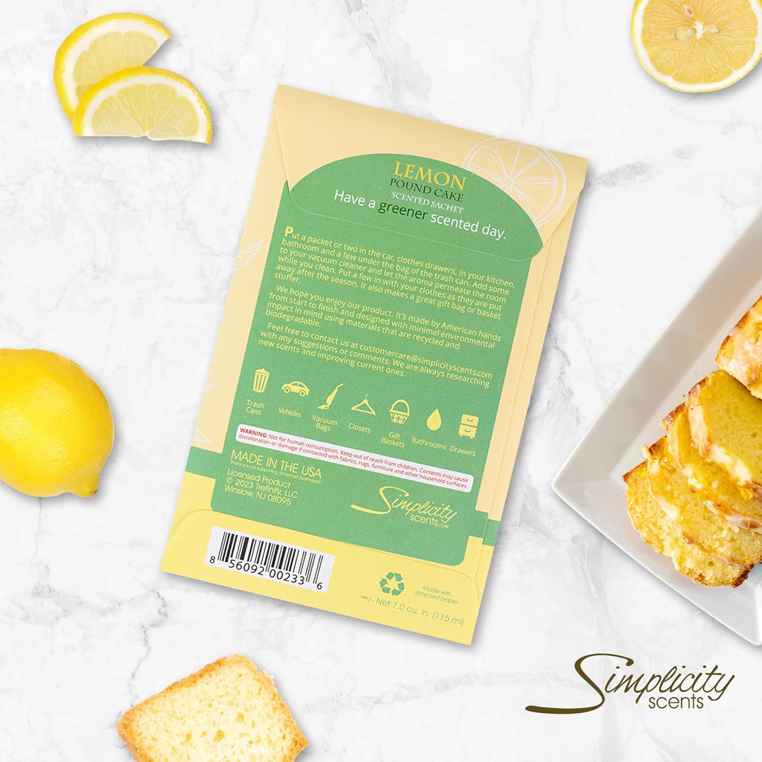 Lemon Poundcake Scented Sachets Pack of 6