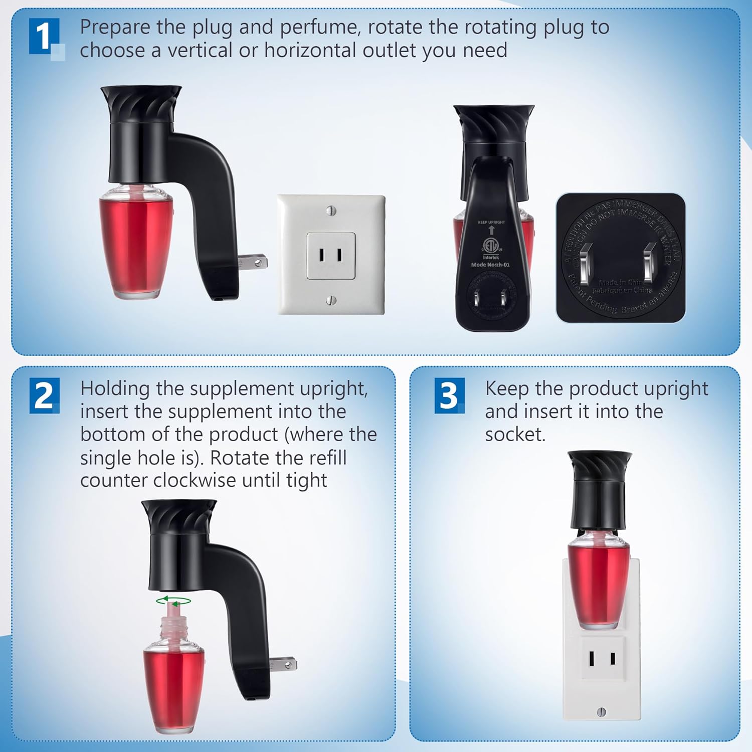 Hohean 2 Pcs Wall Fragrance Plug with Night Light