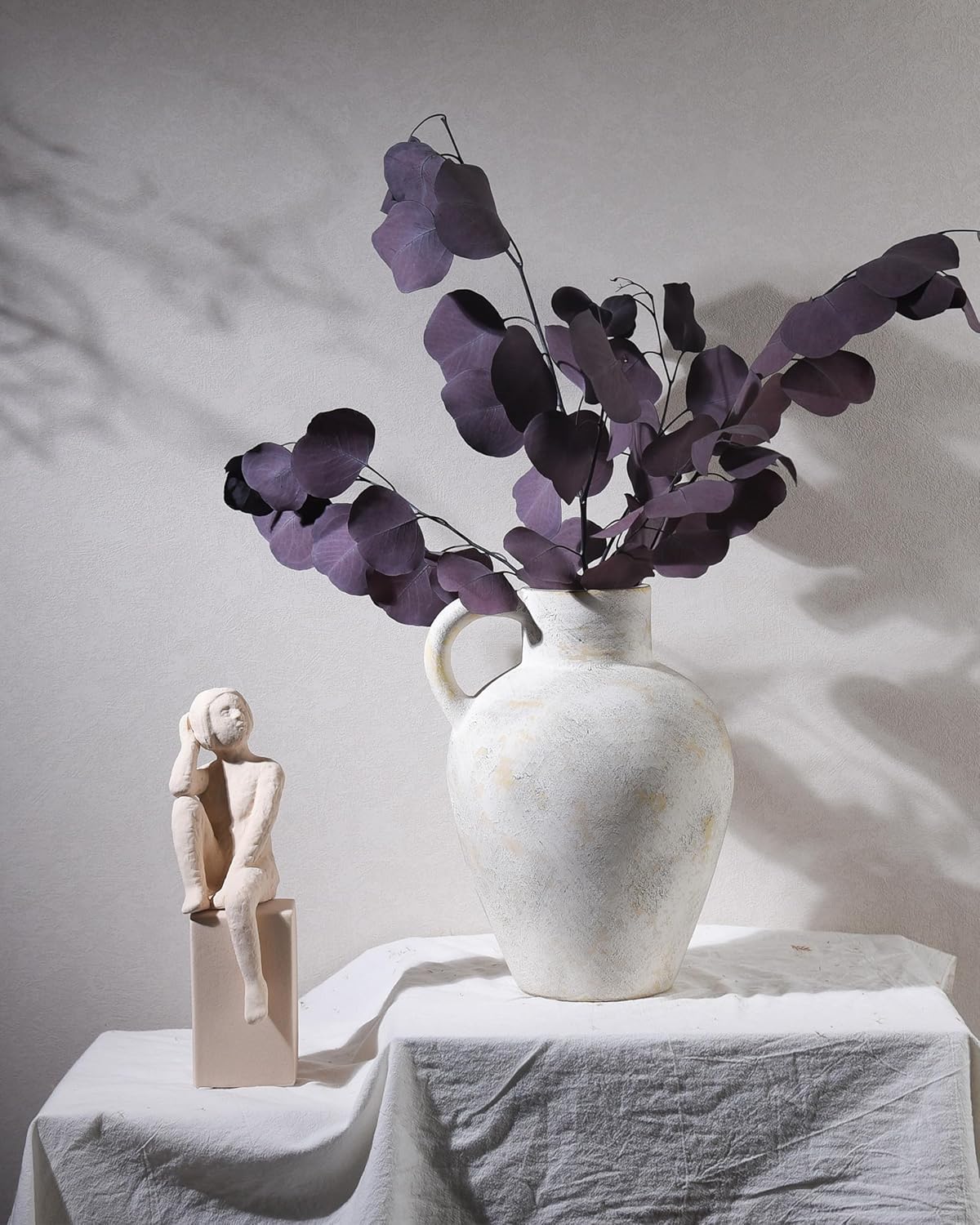 UPWOIGH 12in Tall Vintage Handle Ceramic Vase
