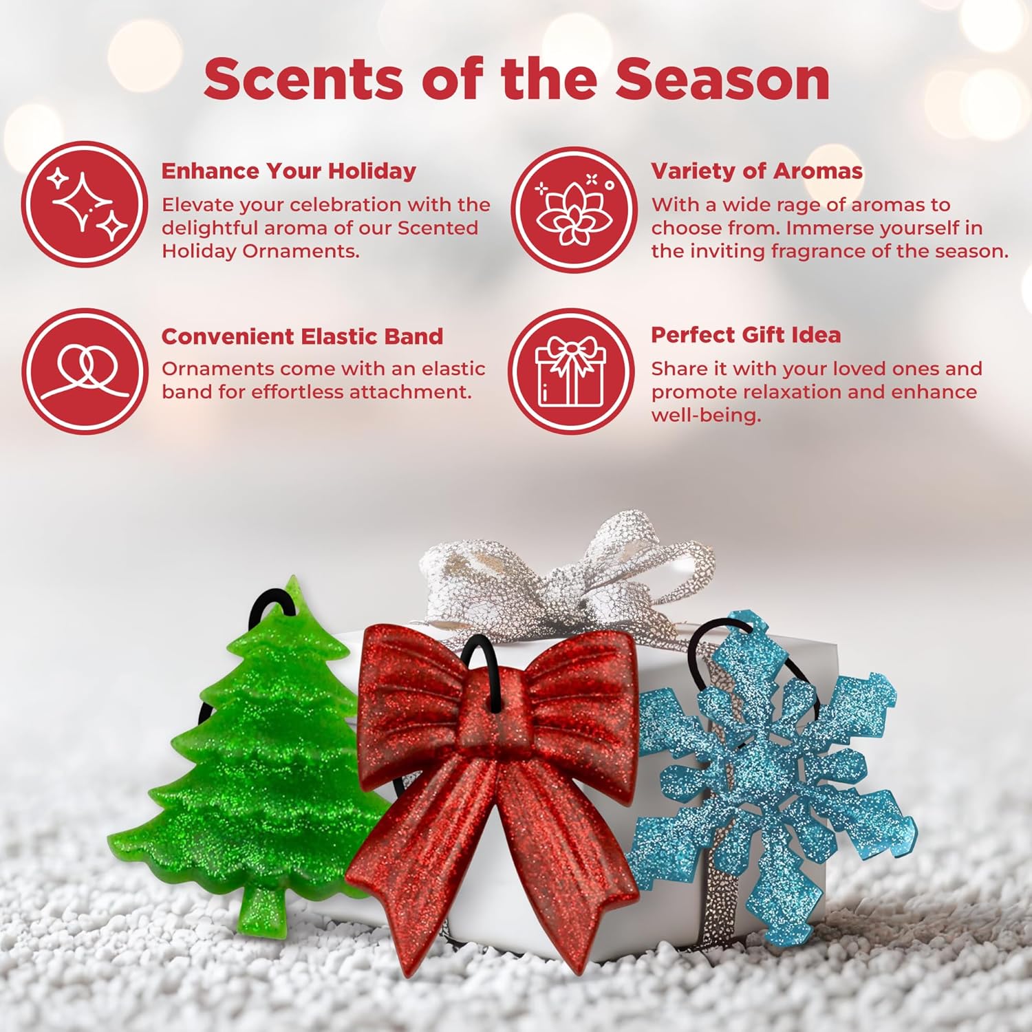Holiday Ornaments with Scent - 3 Pack Variety