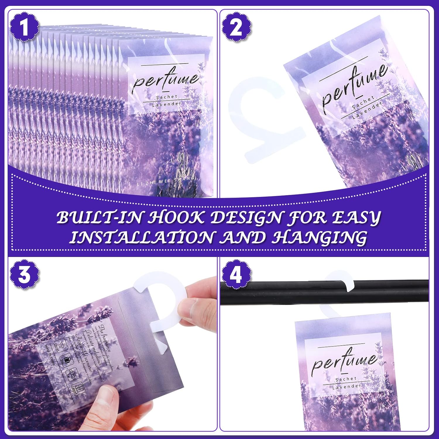 24 Pcs Lavender Scented Sachets for Closets and Drawers