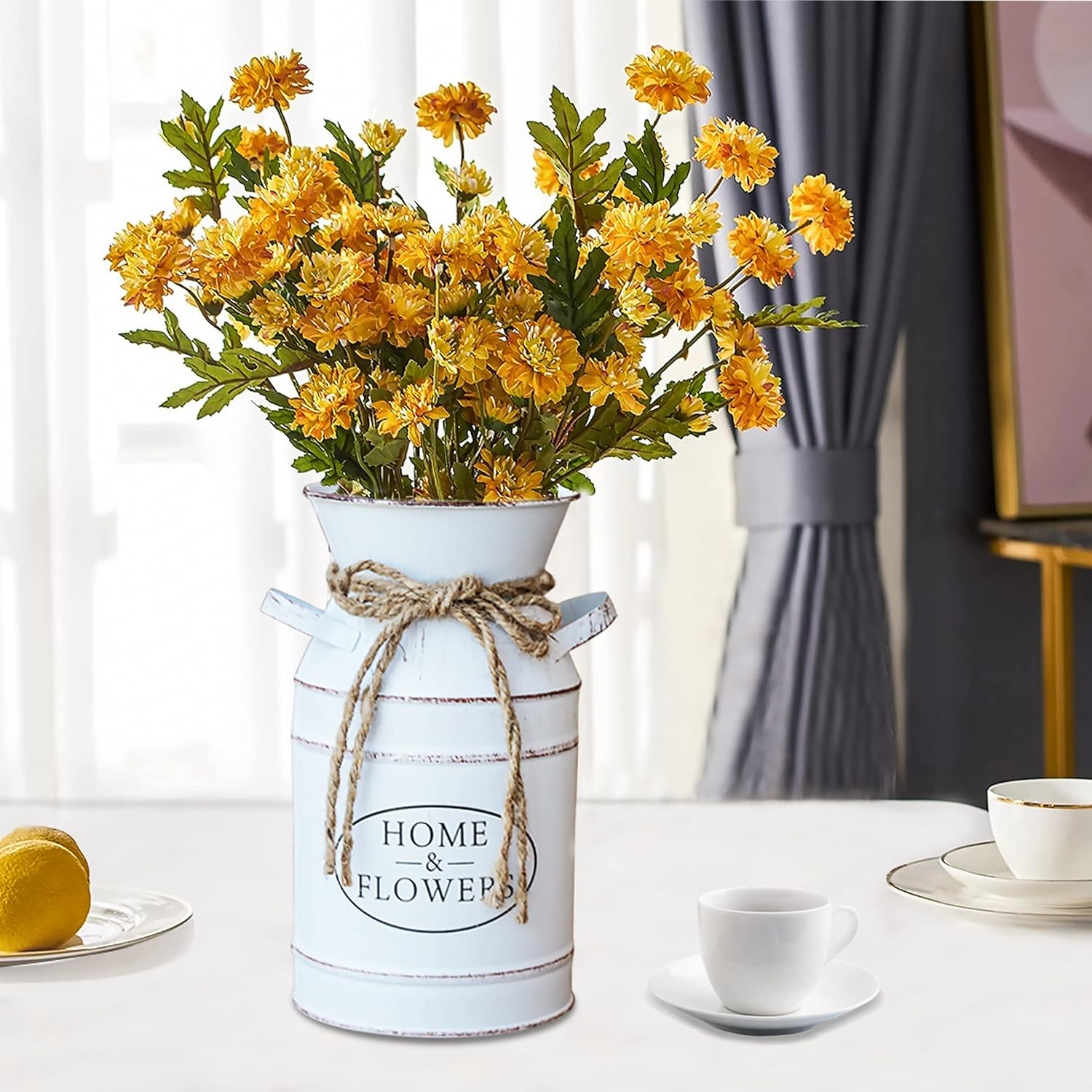 MISIXILE Rustic Farmhouse Vase Galvanized Milk Can