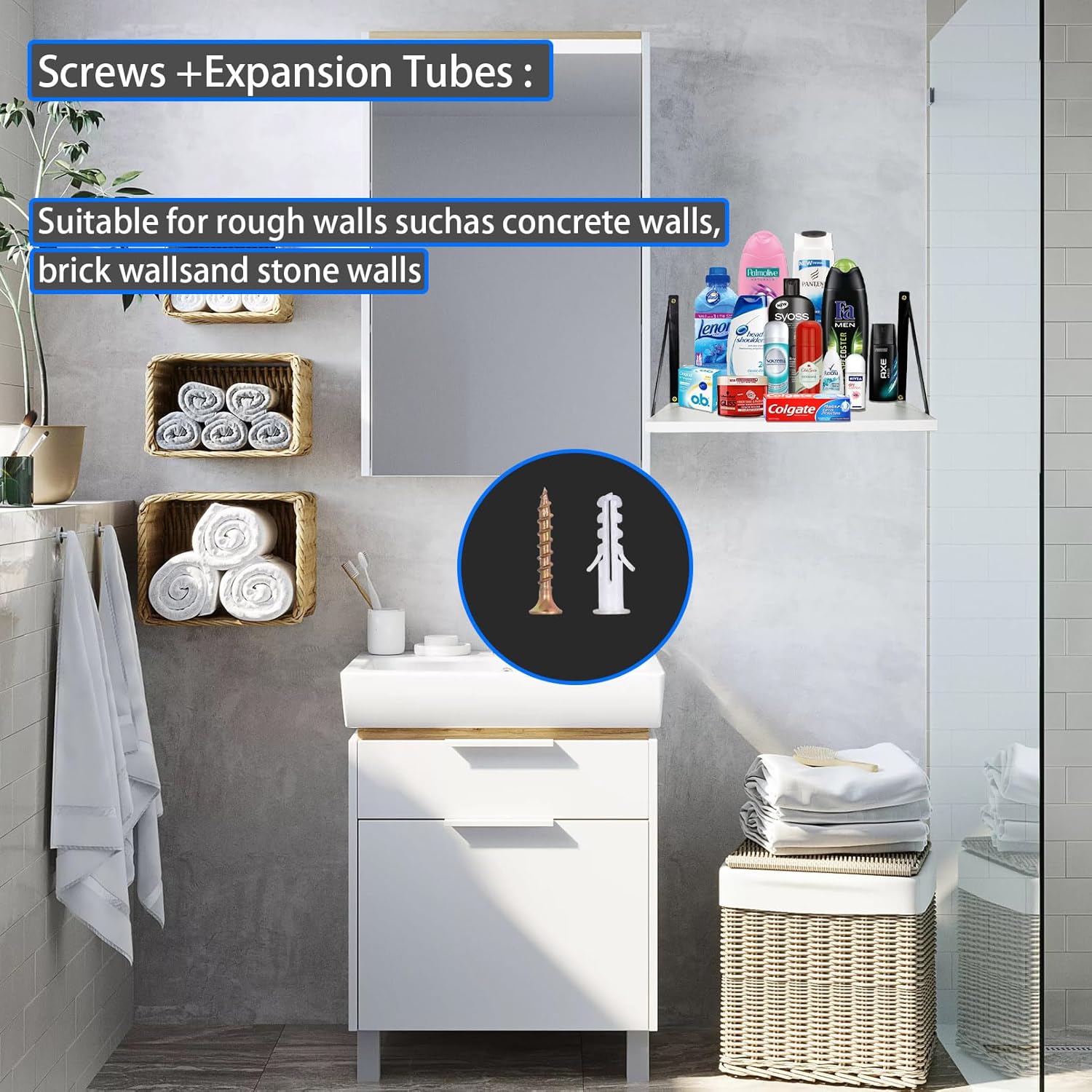 Deep Floating Shelves for Wall 12 Inch Wide Set of 2