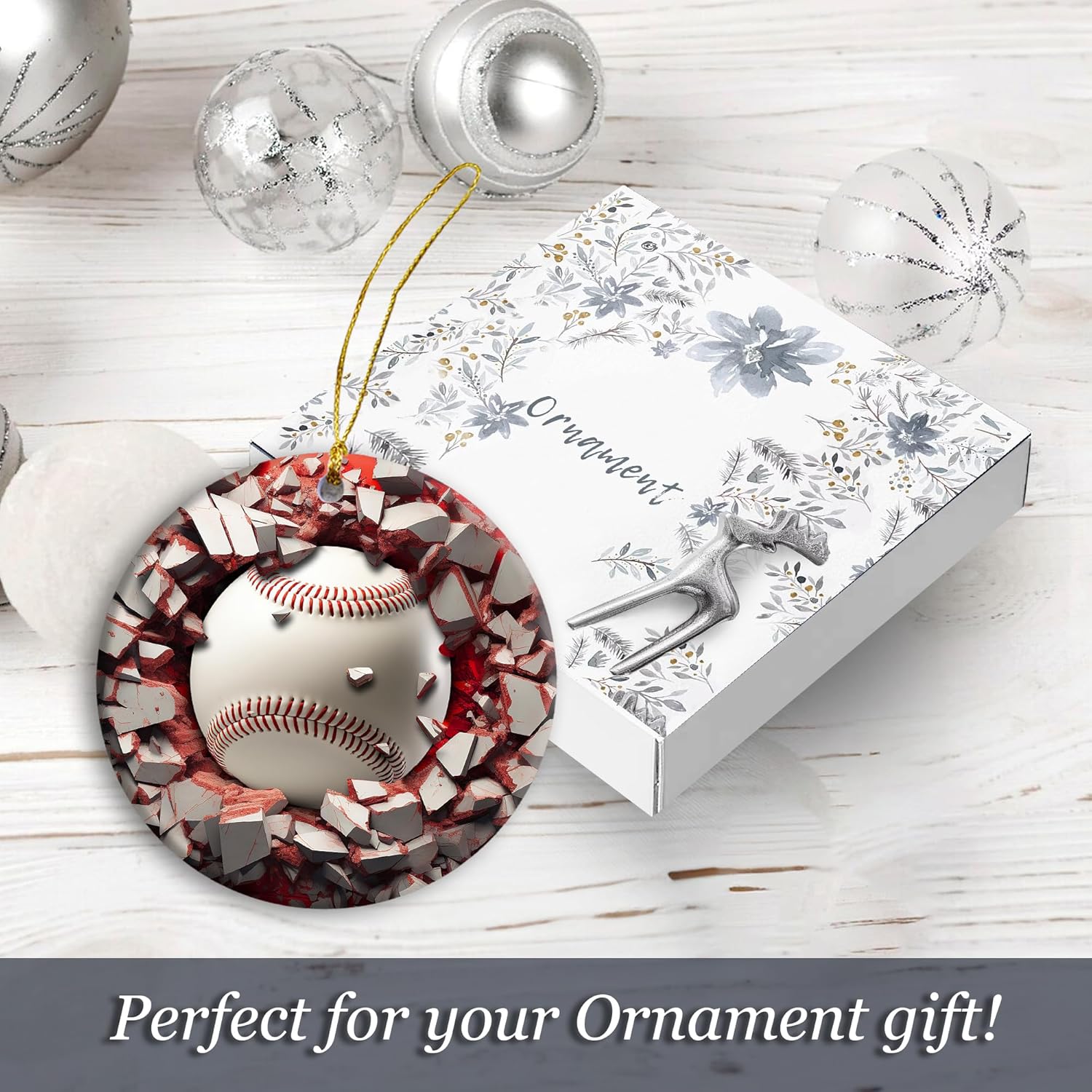 3D Baseball Christmas Tree Ornament Sport Gift for Fans