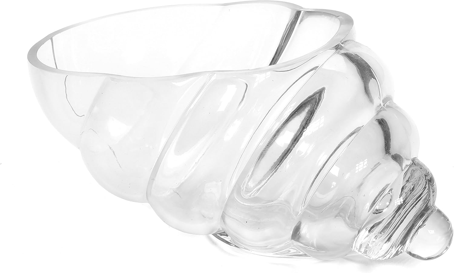 Hosley Clear Glass Shell Vase 8 Inches Long