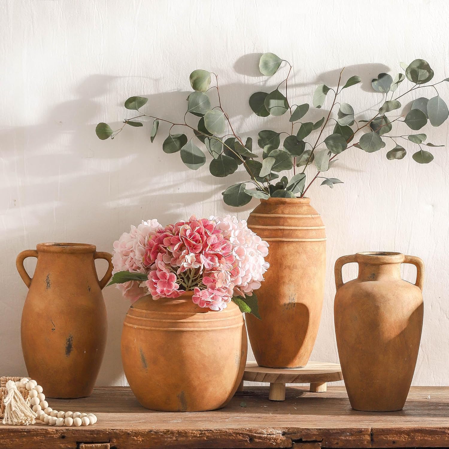 113 Inch Large Ceramic Flower Vase with Handles