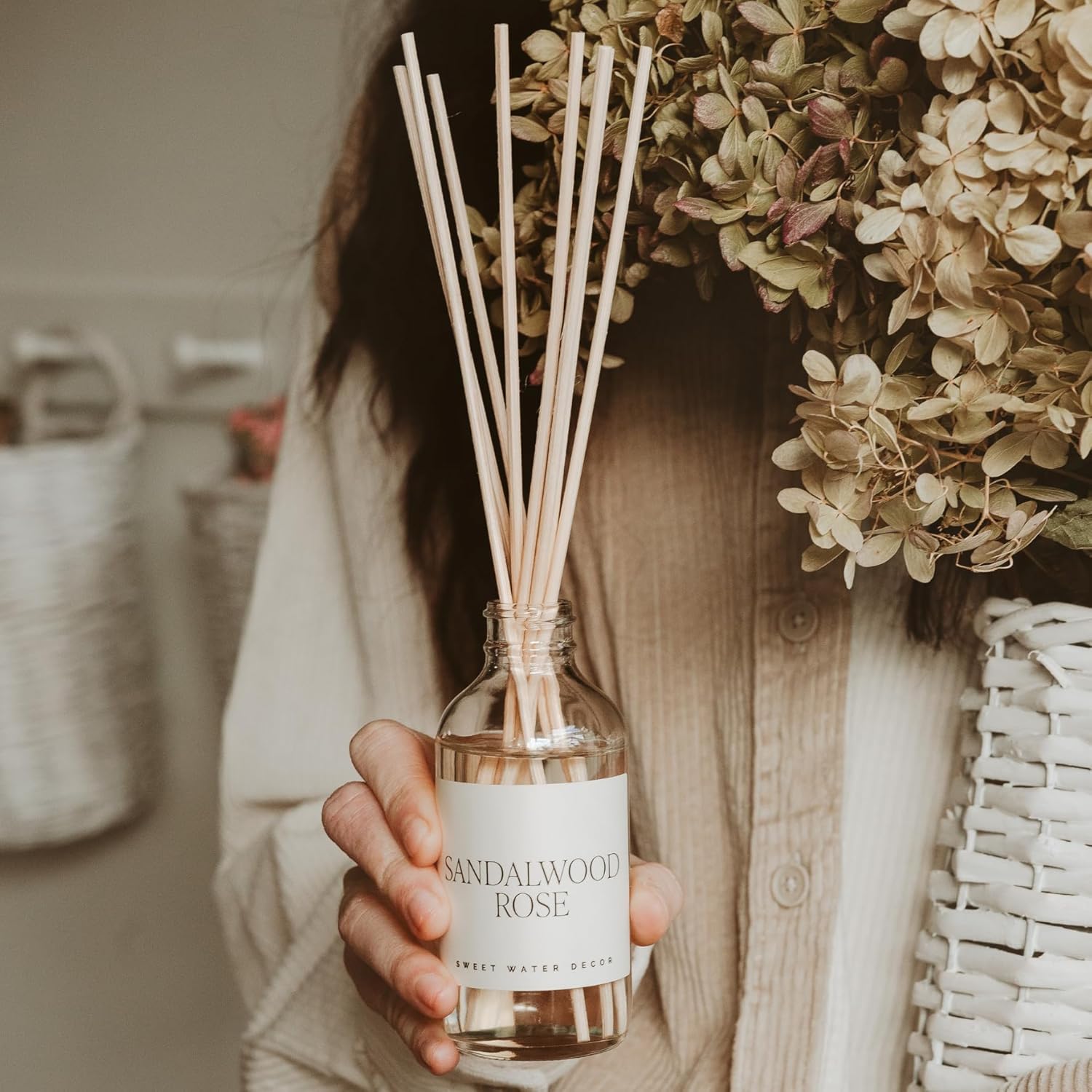 Sweet Water Decor Sandalwood Rose Reed Diffuser Set