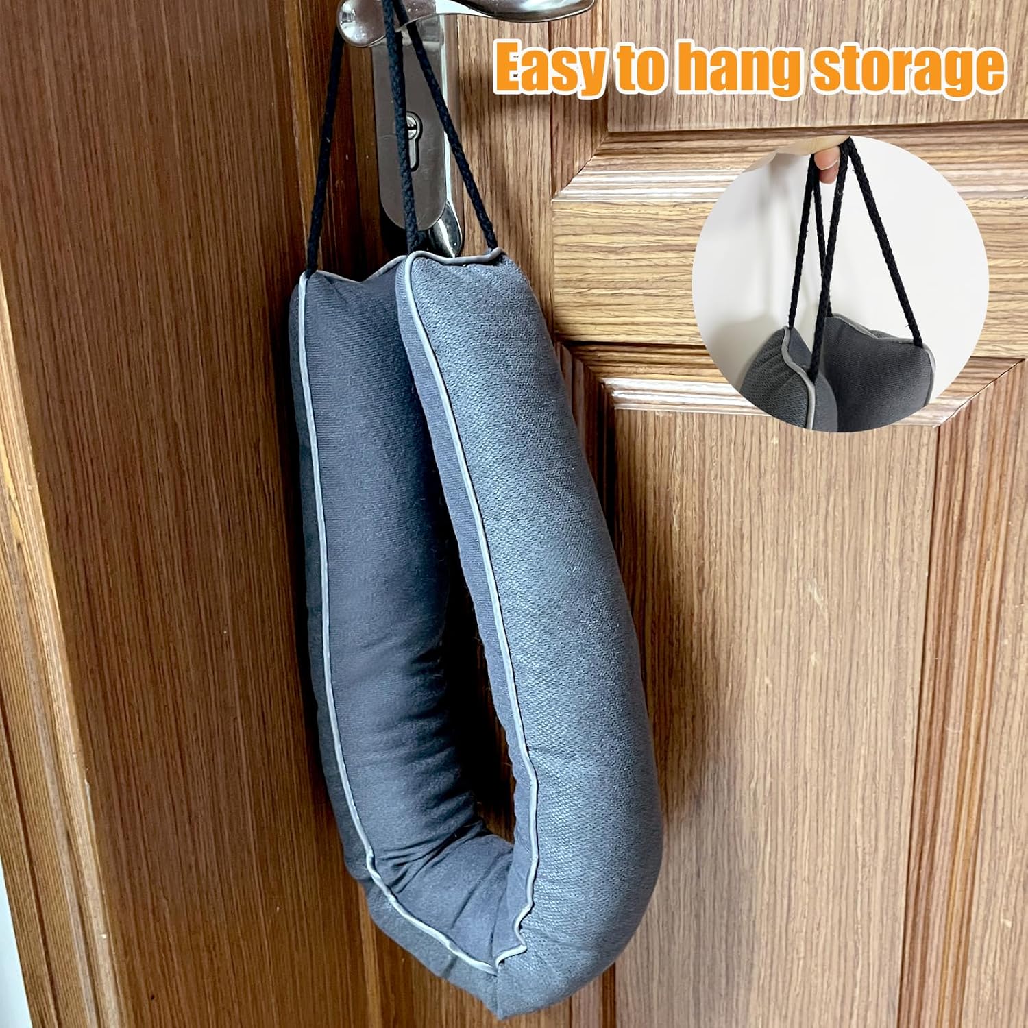 Door Draft Stopper with Weighted Design 34 Inch Heavy Duty Gray