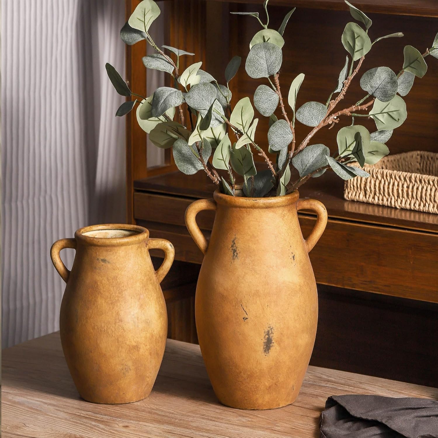113 Inch Large Ceramic Flower Vase with Handles