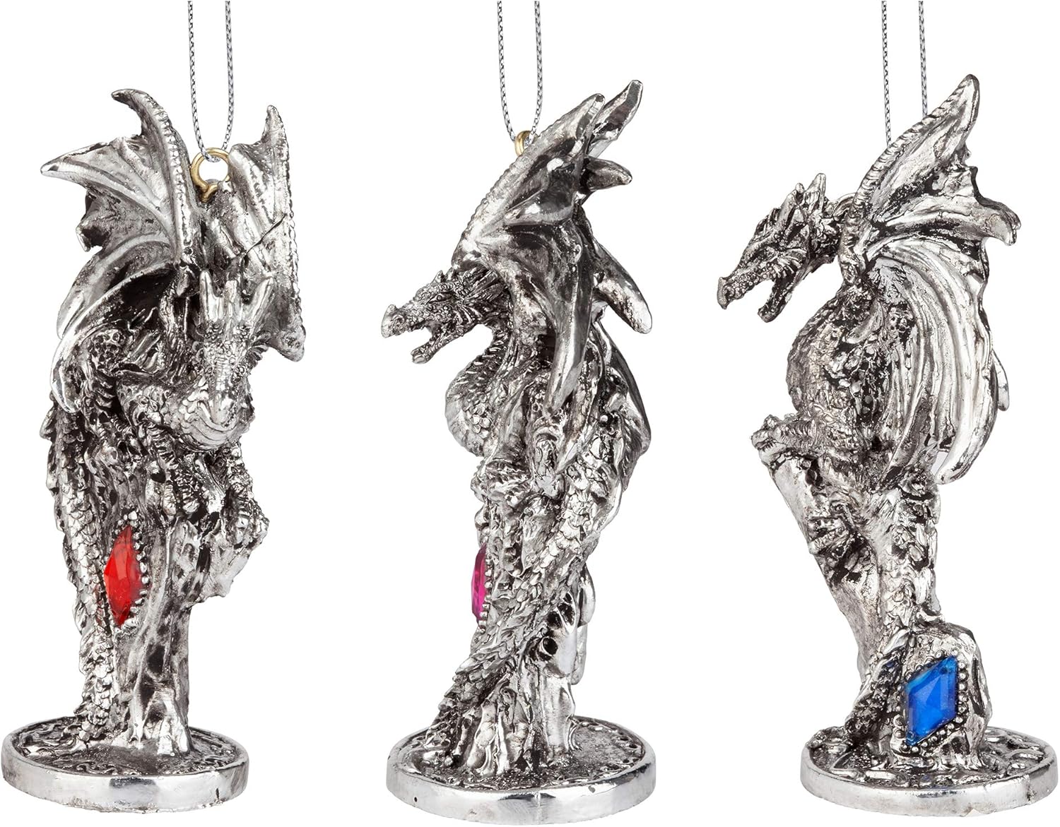 Design Toscano 3 Dragons Holiday Gemstone Ornament Set