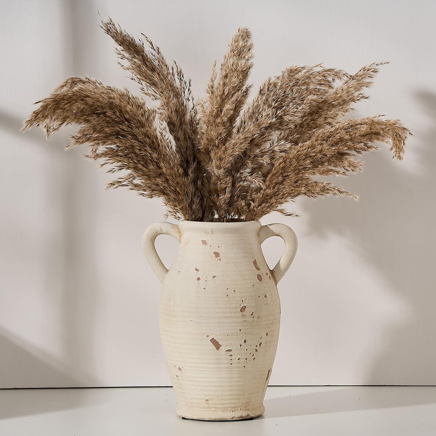Large Ceramic Rustic Vase with 2 Handles 98 Inch