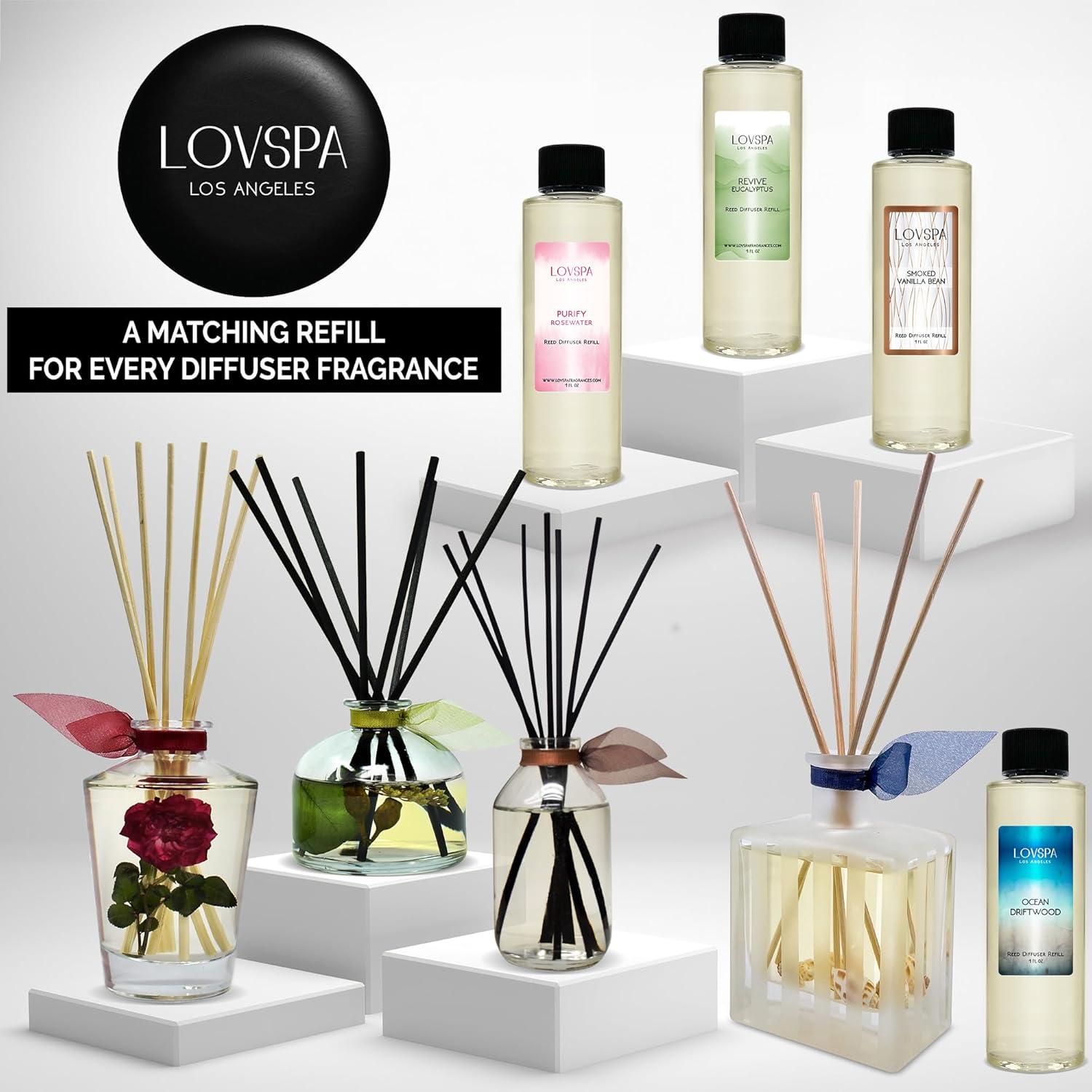 LOVSPA De-Stress Lavender Eucalyptus Reed Diffuser Oil Refill