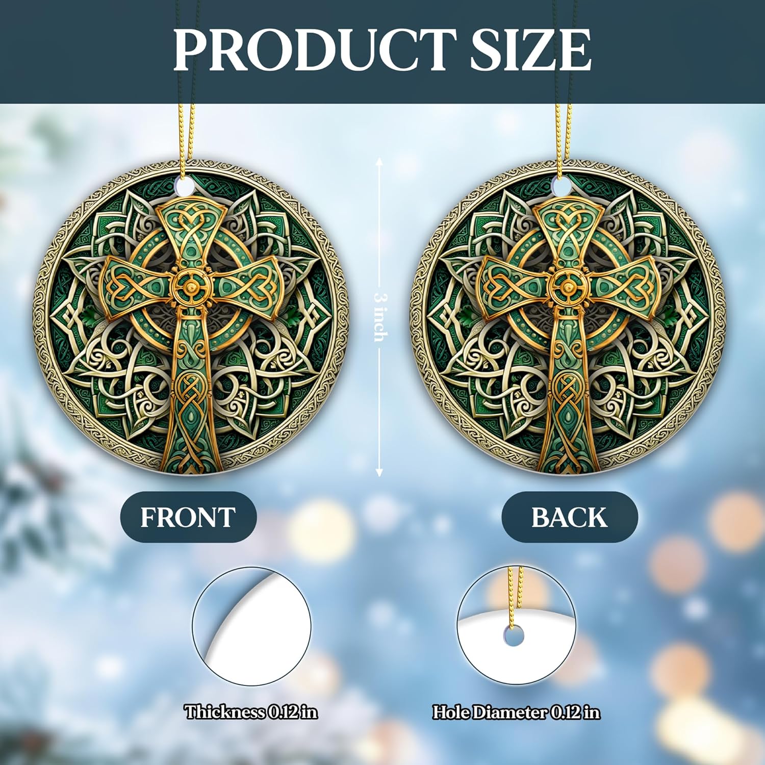SunSky Gallery Irish Trinity Celtic Cross Ornament