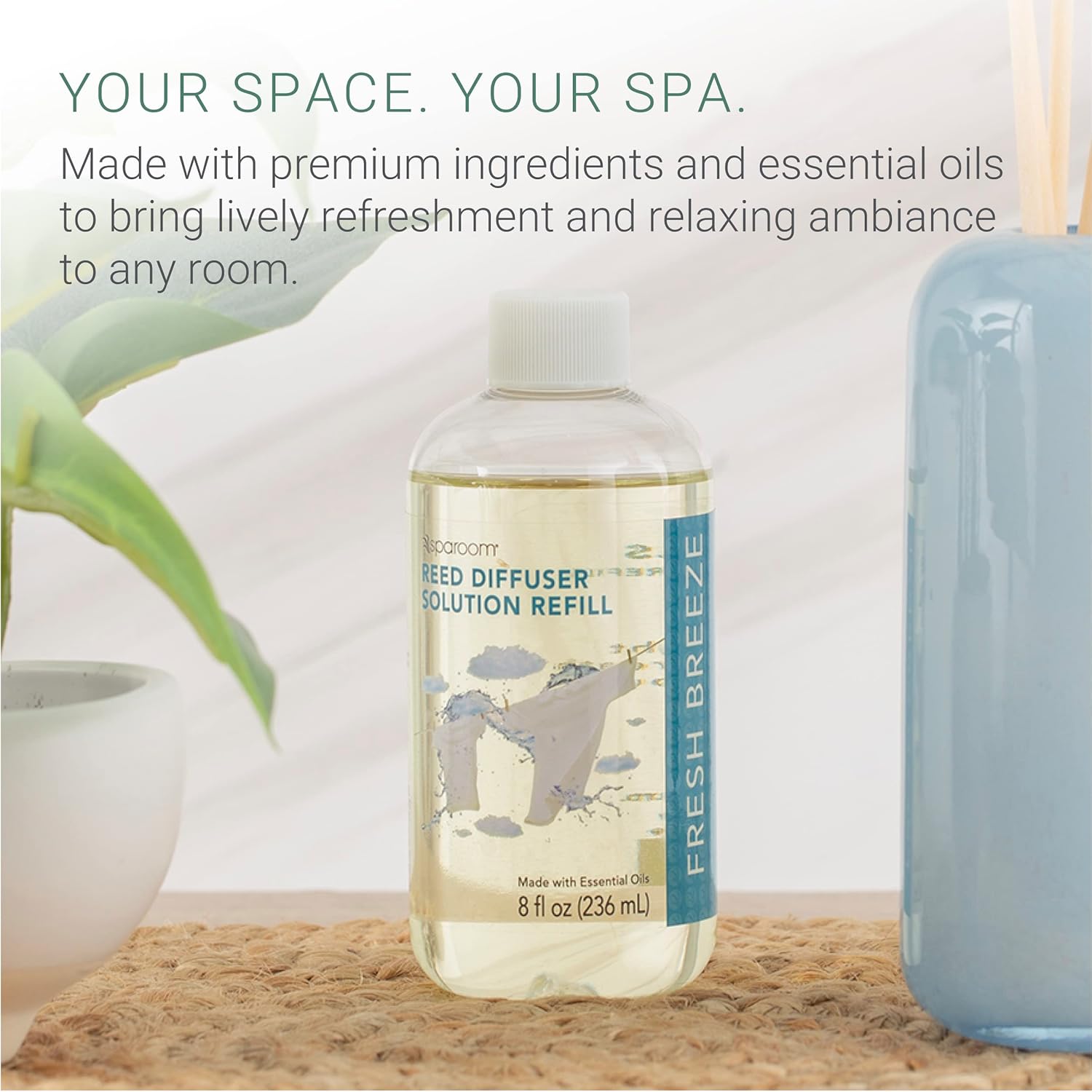 SpaRoom Reed Diffuser Oil Refill Fresh Breeze Scent 8oz
