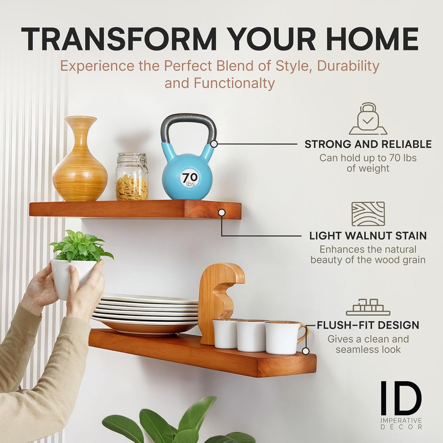 Imperative Decor Heavy Duty Floating Shelves Set of 2
